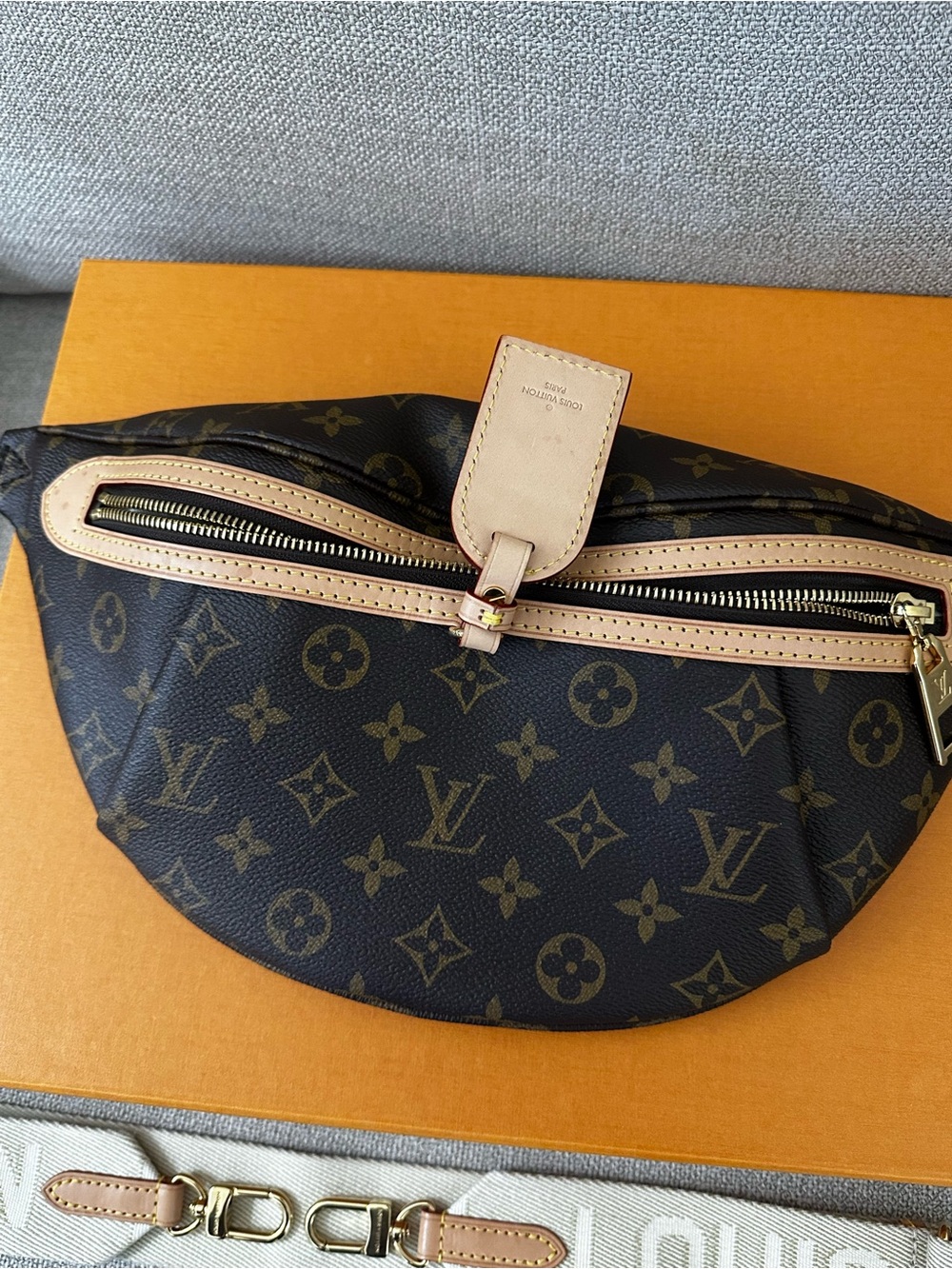 Louis Vuitton Monogram Crossbody Bag in Brown and Cream - Picture 2 of 10